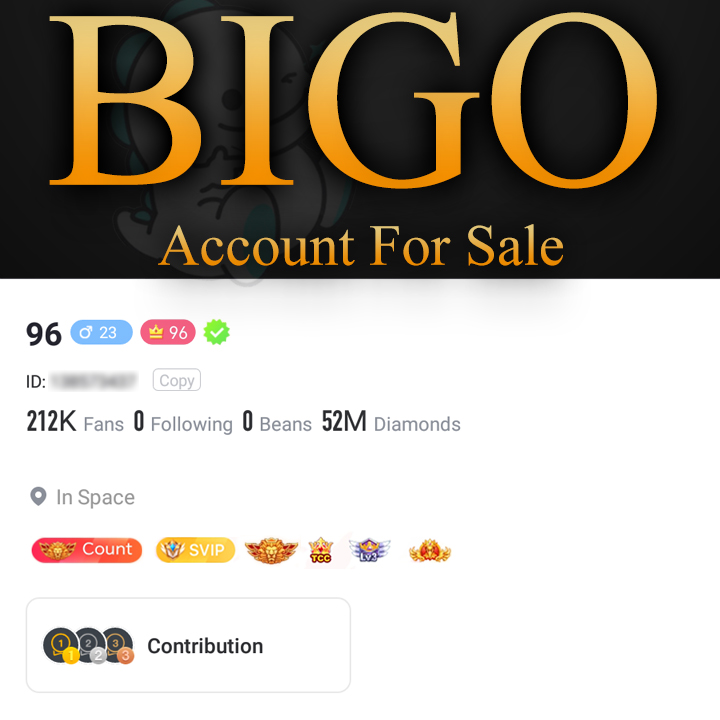 Bigo Live Account Level 96 Premium for sale